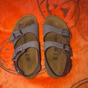 Birkenstock Kids Brown Double Strap Roma Sandals Size 29